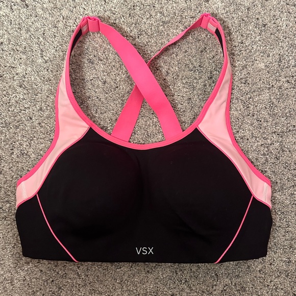 VSX black and pink sports bra size 32C - Picture 1 of 4